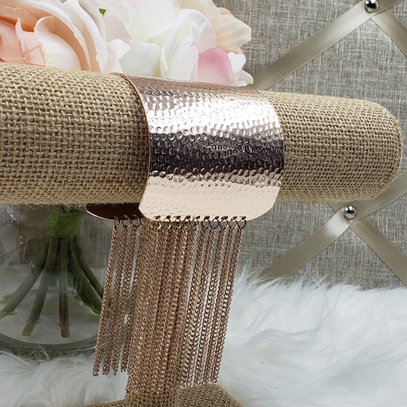 🆕️INC Rose Gold Tone Cuff Fringe Bracelet - Picture 4 of 8